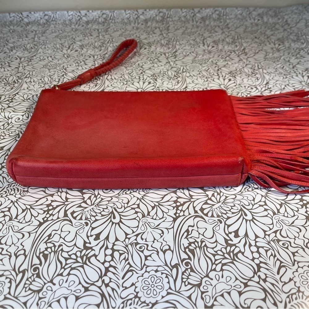 Jacquie Aiche Fringed Leather Clutch | Boho Luxury Statement Bag - Picture 2 of 12
